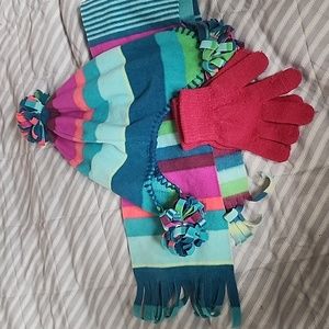 Old Navy Youth winter hat, gloves, scarf